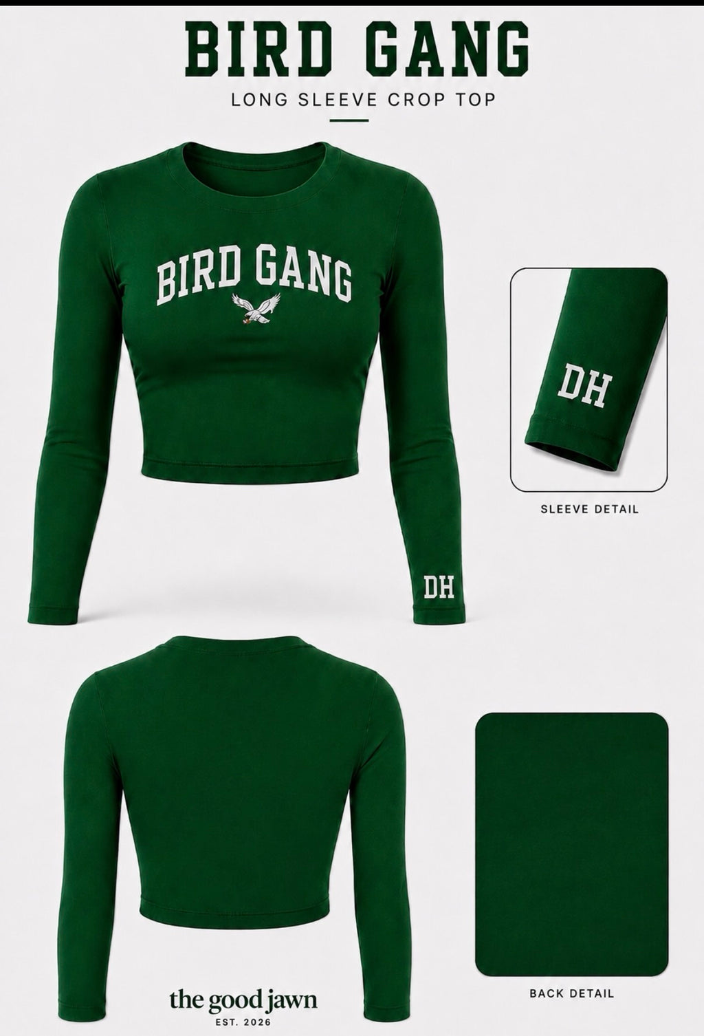 Bird Gang Long Sleeve Crop